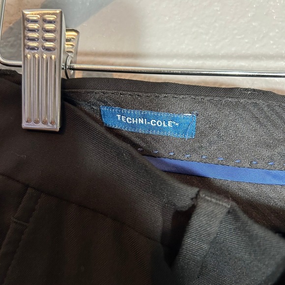 Reaction Kenneth Cole Dress Pants Black Straight Leg Trouser Men's Size 36R W29 - Picture 5 of 7